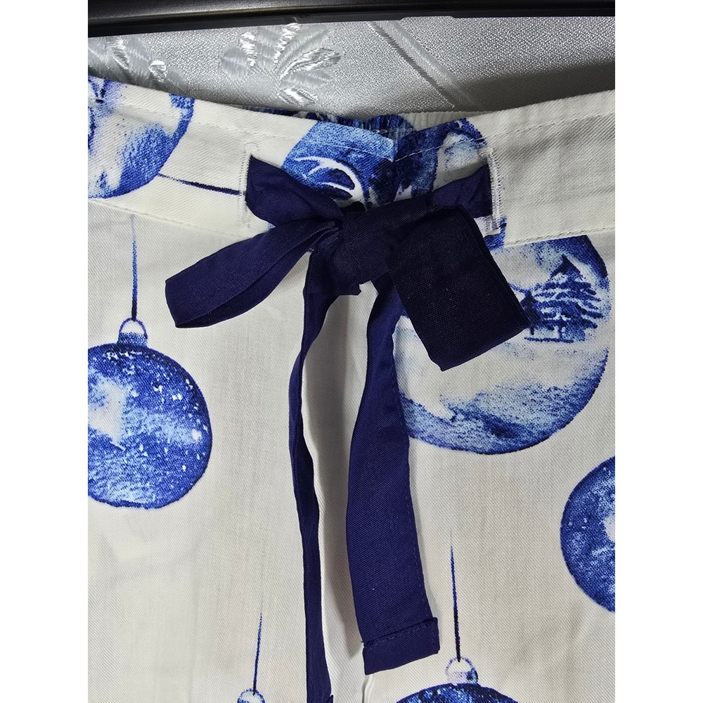 Cyberjammies Womens Blue White Christmas Ornament Pajama Pants Size 8 Medium NEW - Picture 8 of 12